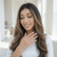 Linda portrait with soft beauty styling and natural manicure pose