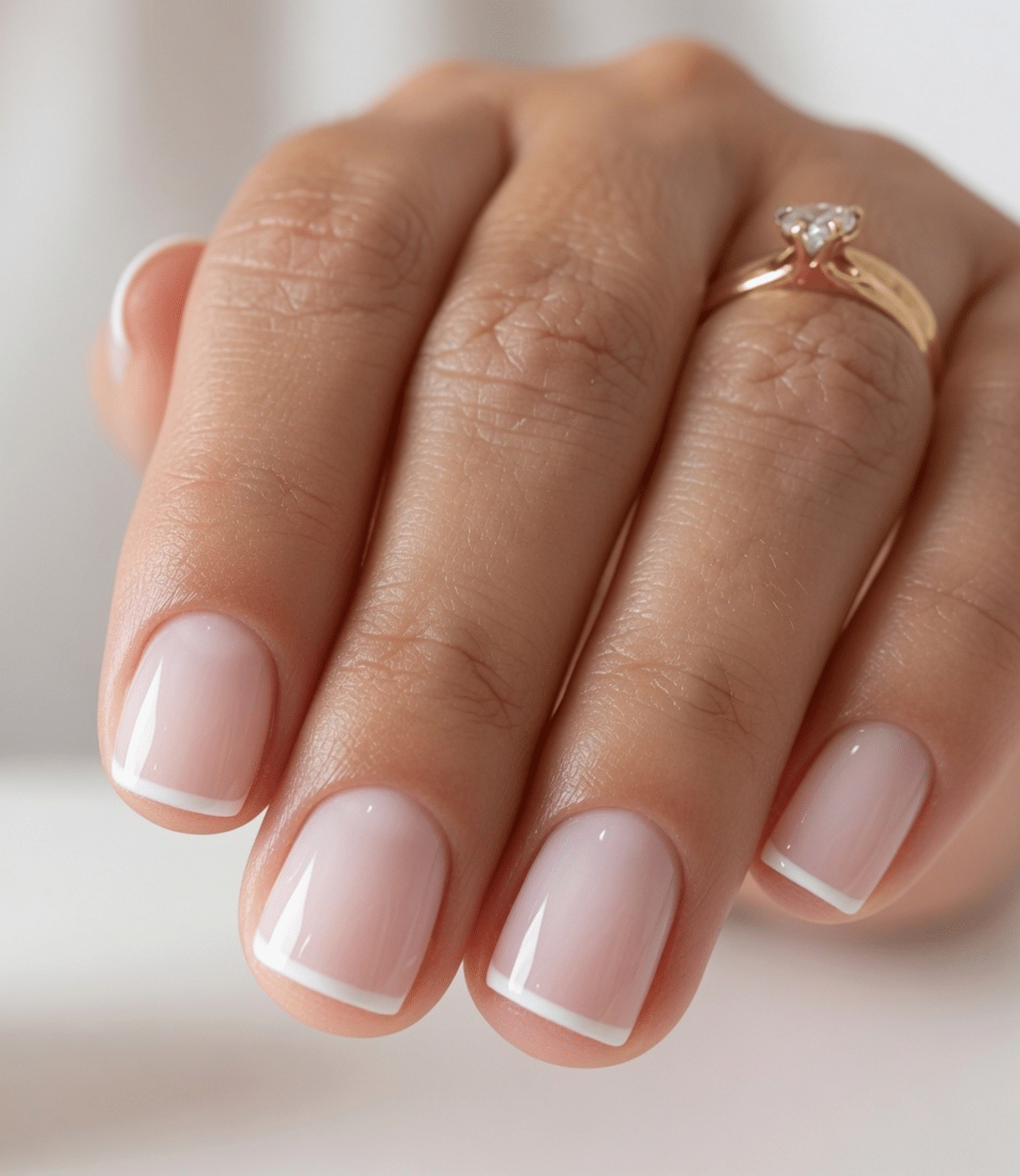 french tip nails almond