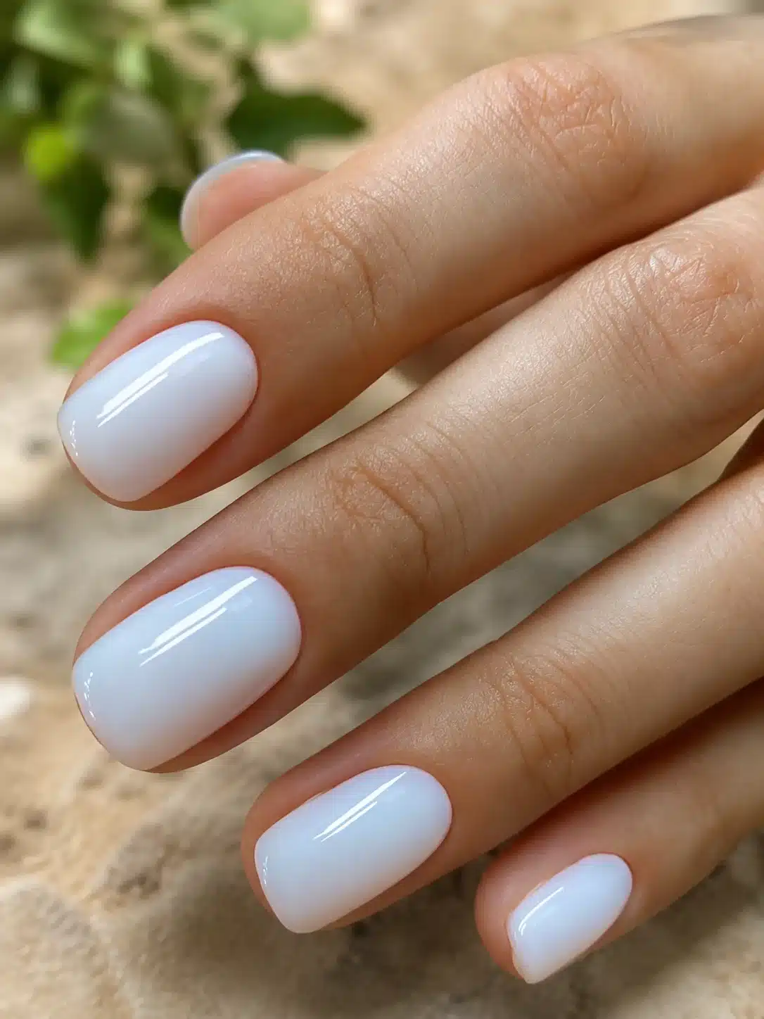 Short Square Milky White Nails: 8 Clean-Girl Ideas 4 Cool white short square milky nails