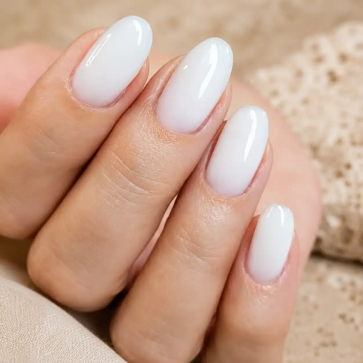 Milky White Gel Nails: 8 Soft, Glossy Manicure Ideas 4 Creamy opaque milky white gel nails