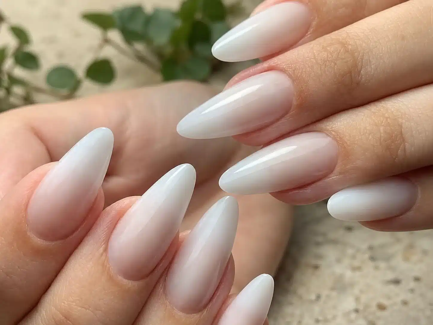 Milky White Gel Nails: 8 Soft, Glossy Manicure Ideas 5 Almond milky white gel nails