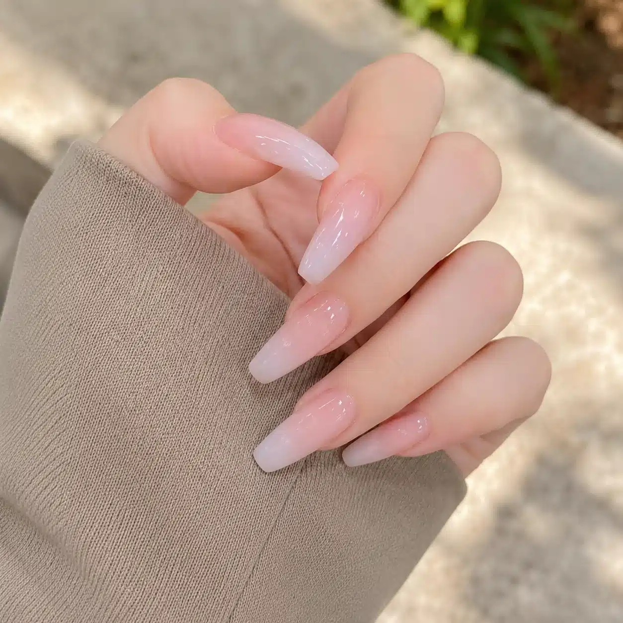 Milky White Coffin Nails: 7 Clean, Sculpted Looks 5 Pink-toned milky white coffin nails
