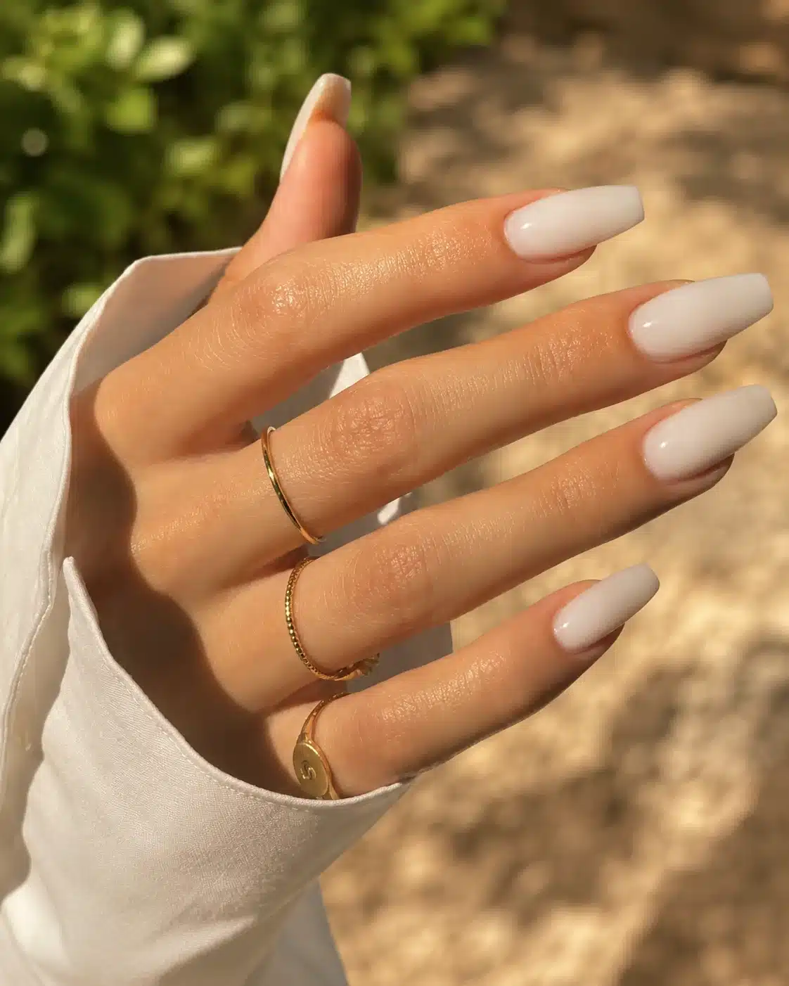 Milky White Coffin Nails: 7 Clean, Sculpted Looks 6 Long clean milky white coffin nails