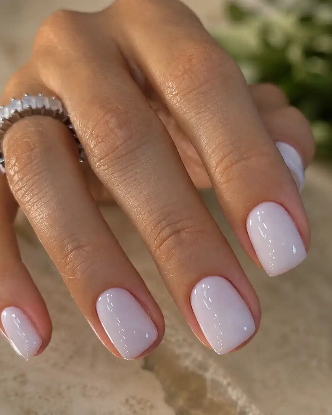 Short Square Milky White Nails: 8 Clean-Girl Ideas 7 Creamy short square milky white manicure