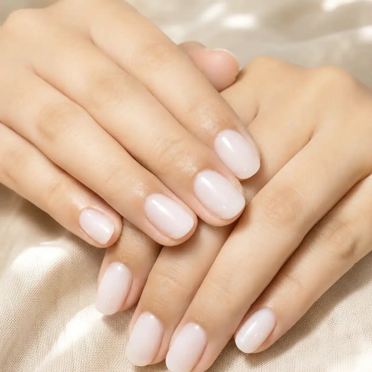 Short Square Milky White Nails: 8 Clean-Girl Ideas 9 Classic short square white milk-bath nails