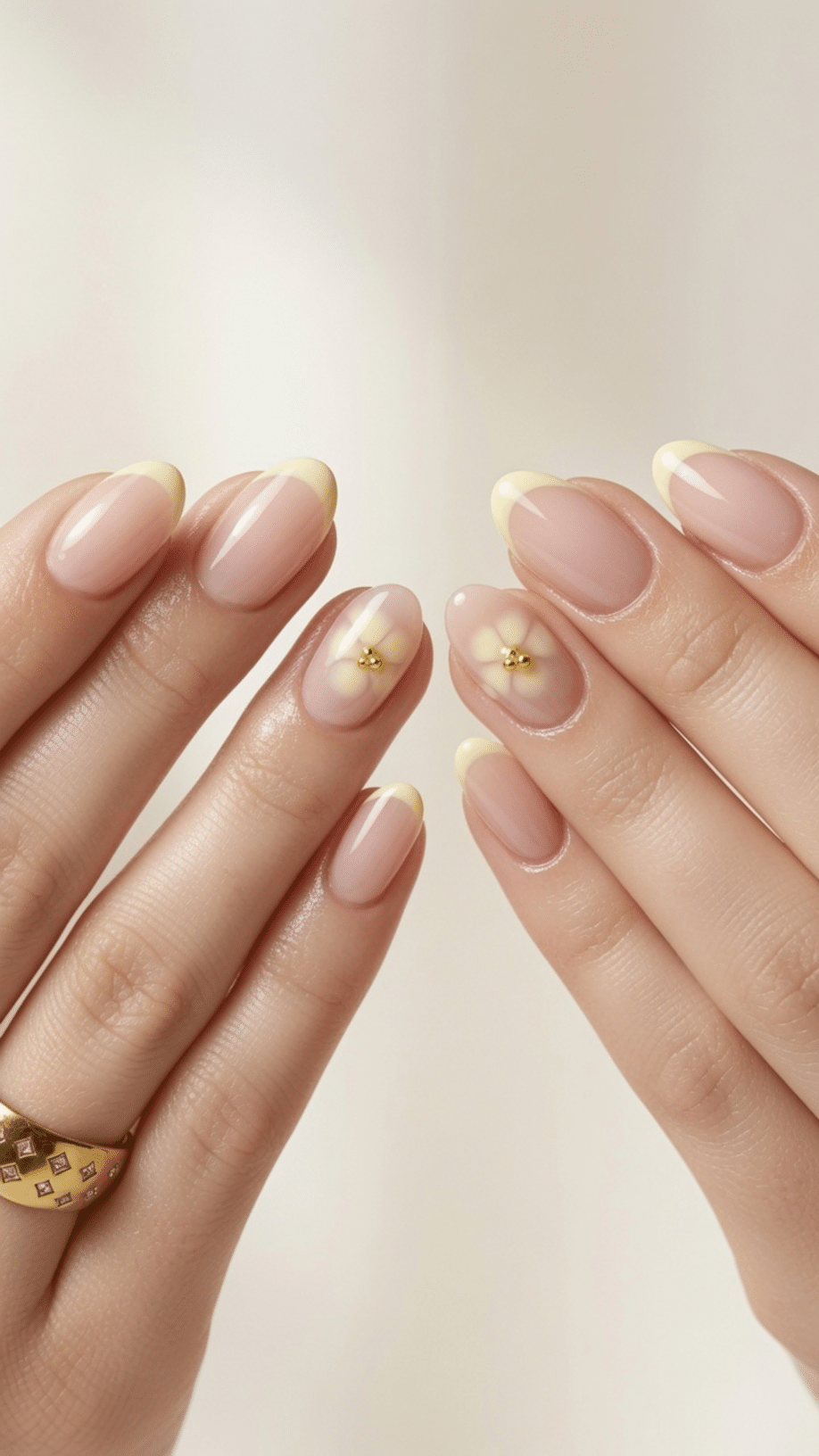 butter yellow spring nails