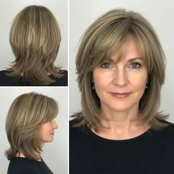 Hairstyles For Women Over 50 With Fine Hair That Make Every Strand Matter 5 Hairstyles For Women Over 50 With Fine Hair - Feathered Wispy Layers With Bangs