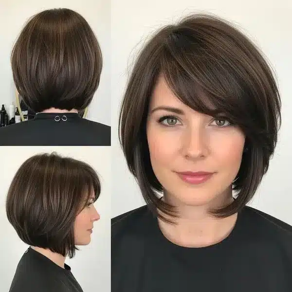 Hairstyles For Women Over 50 With Fine Hair That Make Every Strand Matter 15 Hairstyles For Women Over 50 With Fine Hair - Medium Bob With Side Part And Bangs