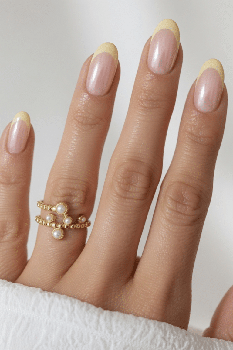 french tip nails with design