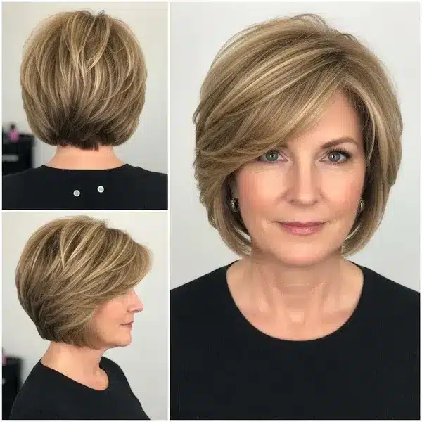 Hairstyles For Women Over 50 With Fine Hair That Make Every Strand Matter 3 Hairstyles For Women Over 50 With Fine Hair - Short Layered Bob With Highlights