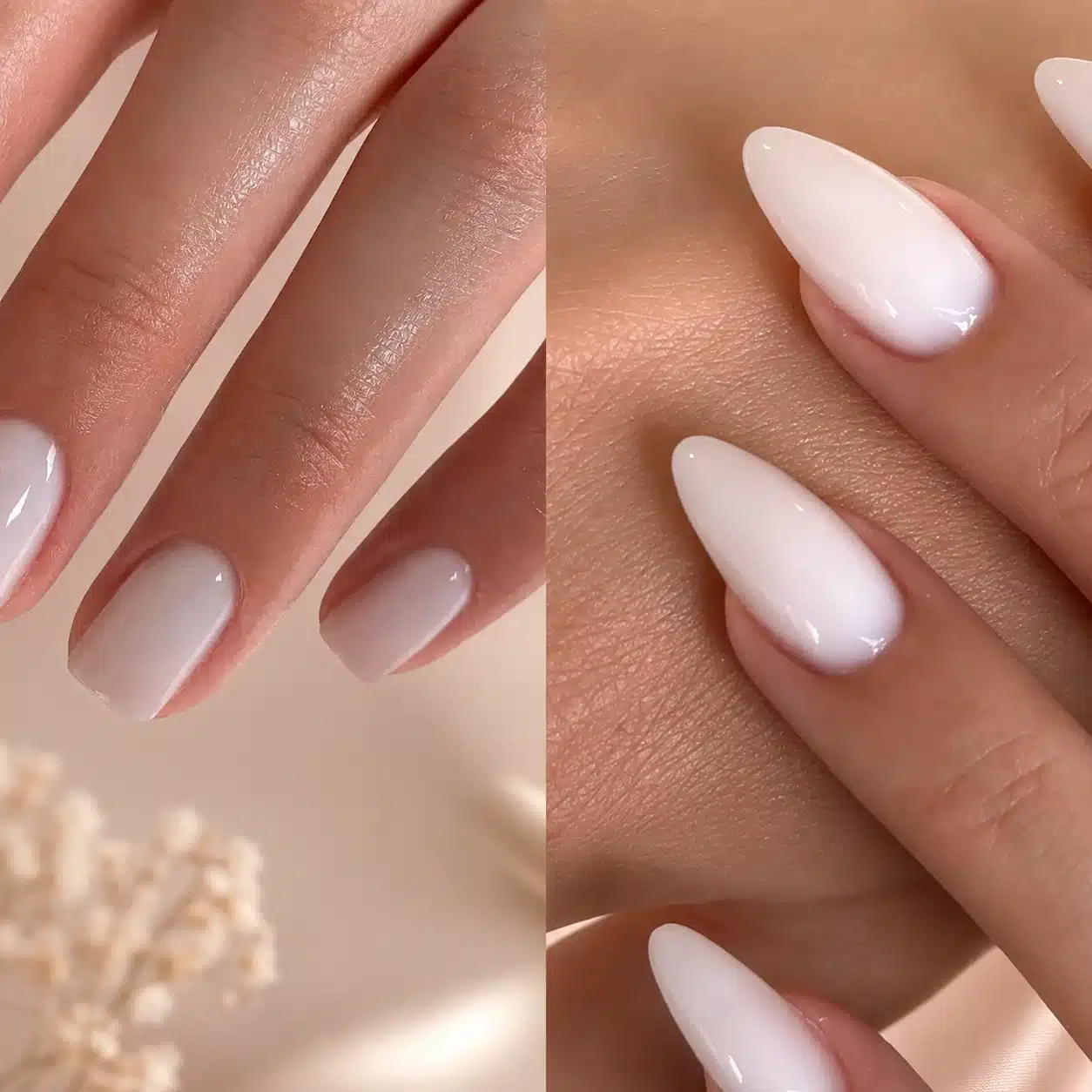Milky White Acrylic Nails: 10 Ideas for Every Manicure Vibe 2 Milky white acrylic nails with a soft translucent overlay