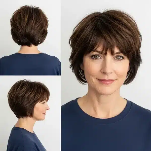 Hairstyles For Women Over 50 With Fine Hair That Make Every Strand Matter 31 Hairstyles For Women Over 50 With Fine Hair - Short Tousled Waves With Chewy Bangs