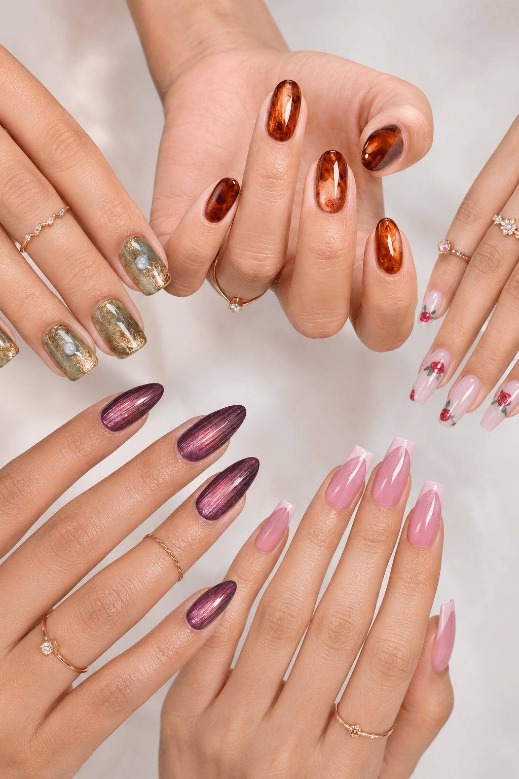 Mixed cute summer nail art 2026 with glossy colorful seasonal designs