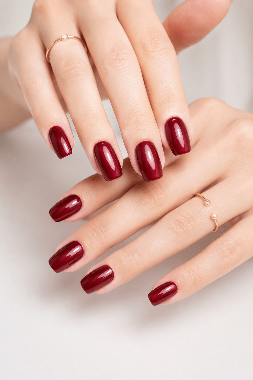 best red gel nail polish with glossy cherry red manicure inspiration
