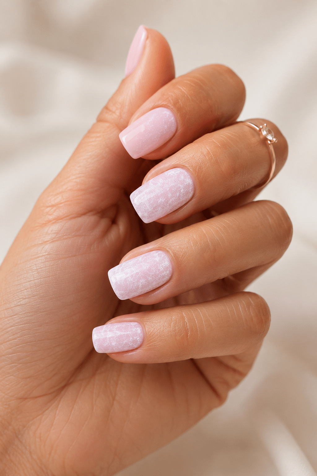 Soft lilac almond summer nail design 2026 with glossy pastel polish