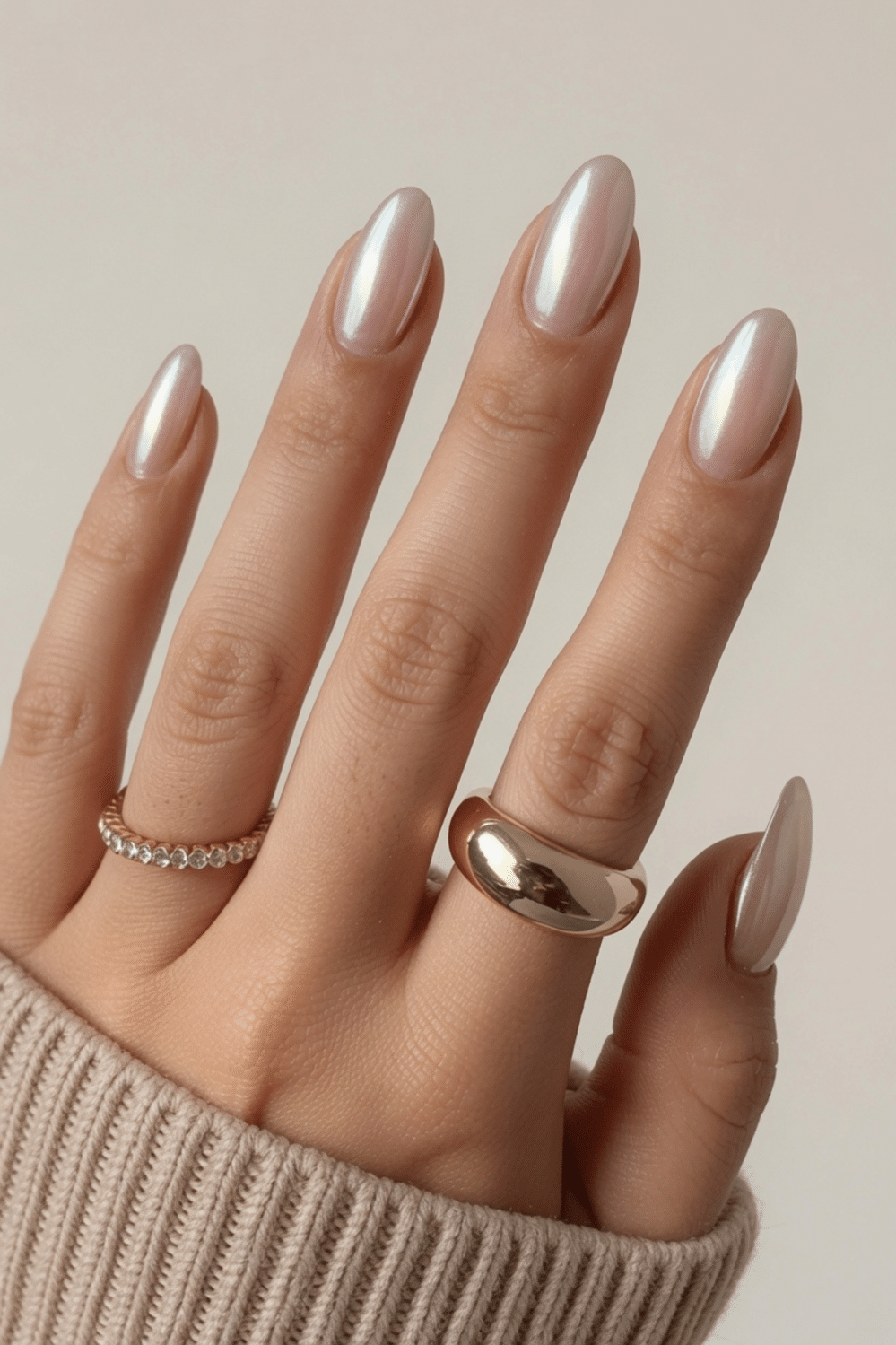 pearl chrome nails