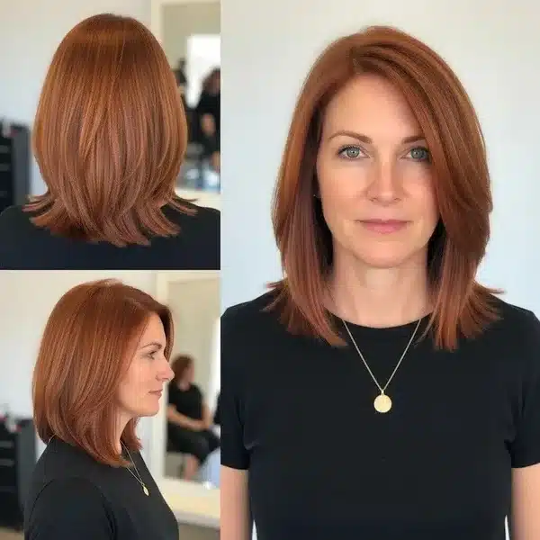 Hairstyles For Women Over 50 With Fine Hair That Make Every Strand Matter 2 Hairstyles For Women Over 50 With Fine Hair - Straight Copper Lob