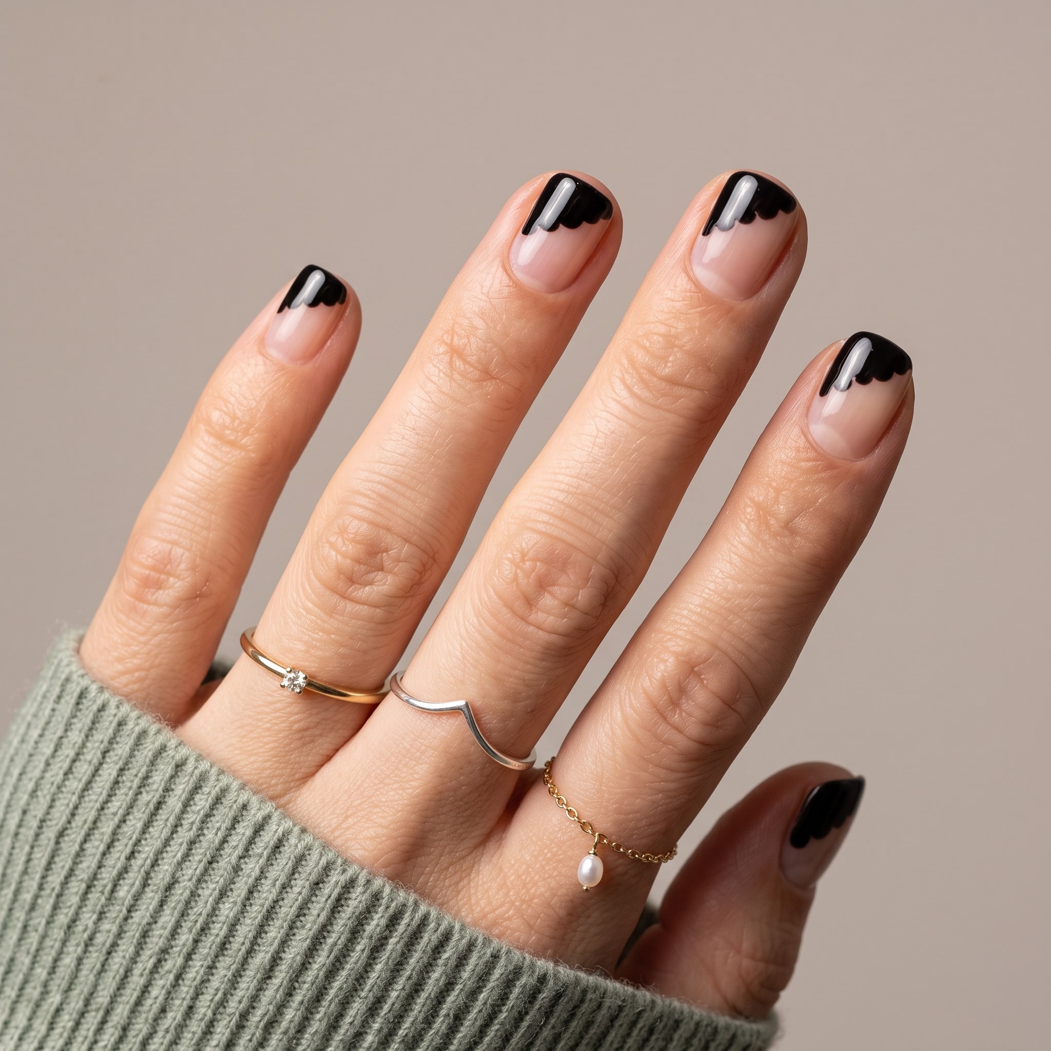 Mix-and-match brown manicure with caramel nude and chocolate shades