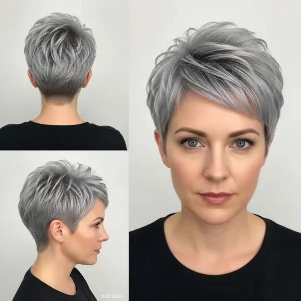 Hairstyles For Women Over 50 With Fine Hair That Make Every Strand Matter 26 Hairstyles For Women Over 50 With Fine Hair - Spiky Silver Pixie With Tapered Sides