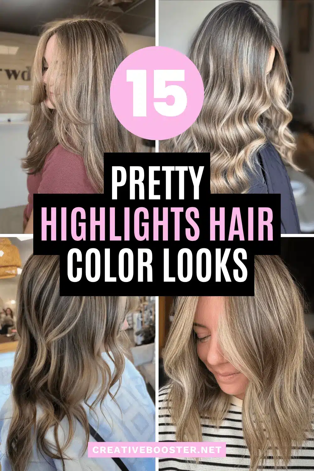 15 Chic Highlights Hair Color Ideas 3 Decorative graphic featuring the text highlights hair color