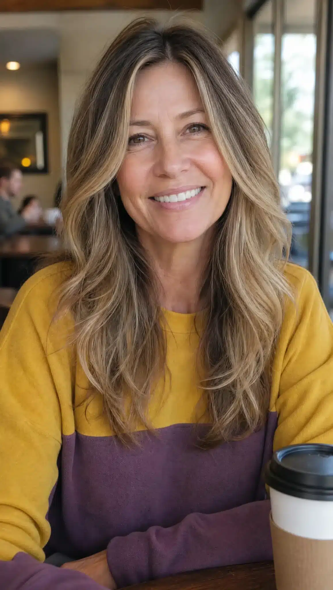 Long Curtain Bangs with Sandy Blonde | Long Hairstyles for Women Over 50 Long Curtain Bangs with Sandy Blonde - long hairstyles for women over 50