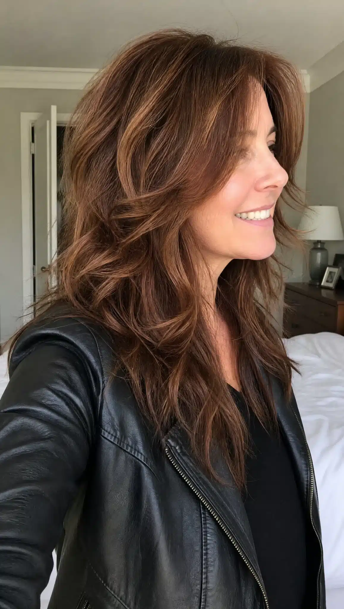 Long Rounded Layers with Dark Chocolate Balayage | Long Hairstyles for Women Over 50 Long Rounded Layers with Dark Chocolate Balayage - long hairstyles for women over 50
