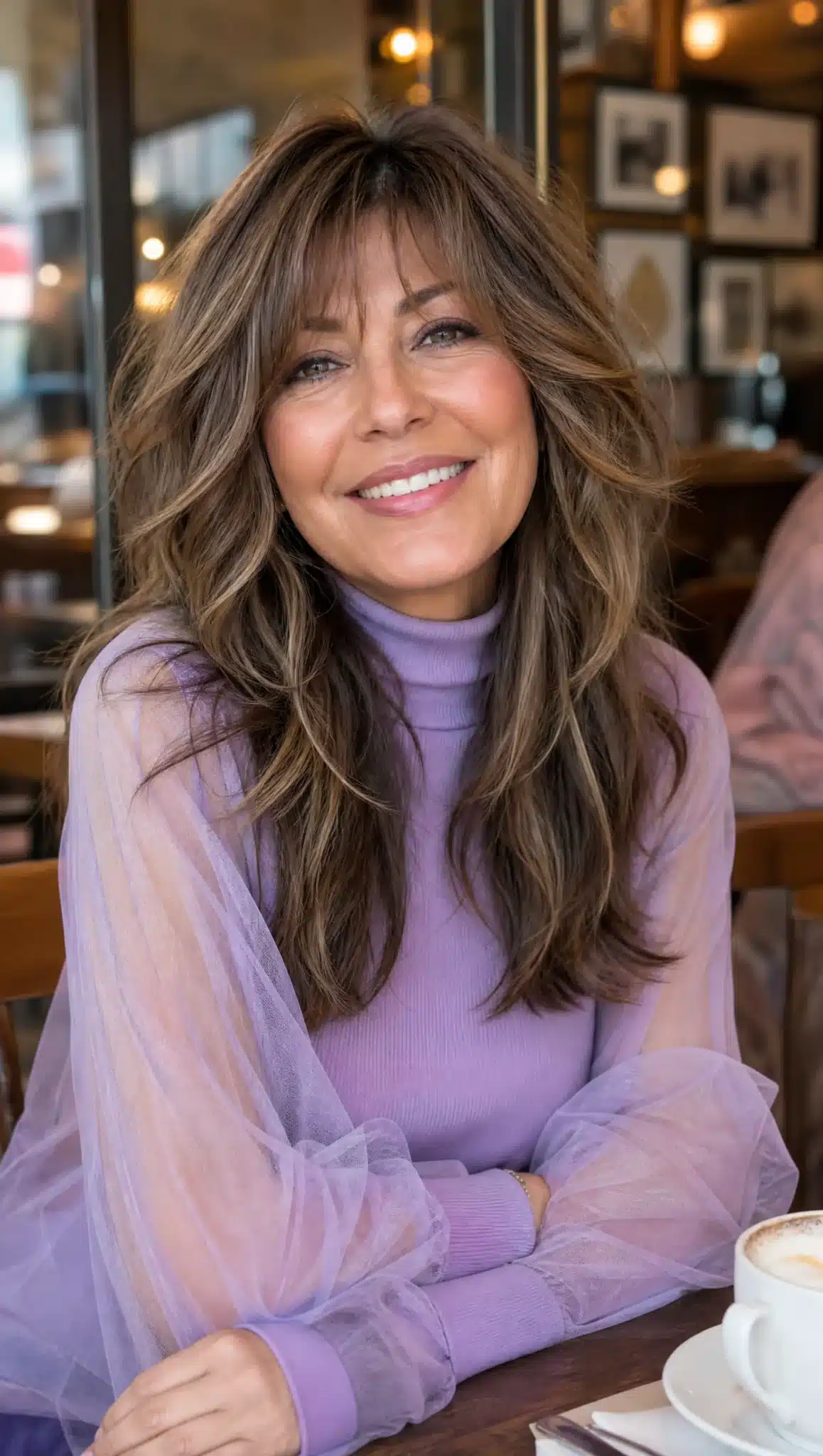 Butterfly Layers with Golden Brown Dimension | Long Hairstyles for Women Over 50 Butterfly Layers with Golden Brown Dimension - long hairstyles for women over 50