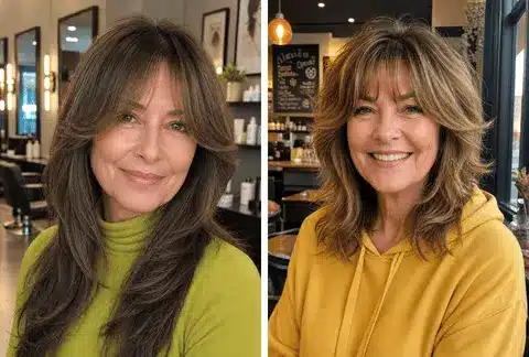 27 Chic Shoulder Length Hairstyles For Women Over 60 37 Trending layered hairstyles for women over 50 with face-framing pieces and soft volume.