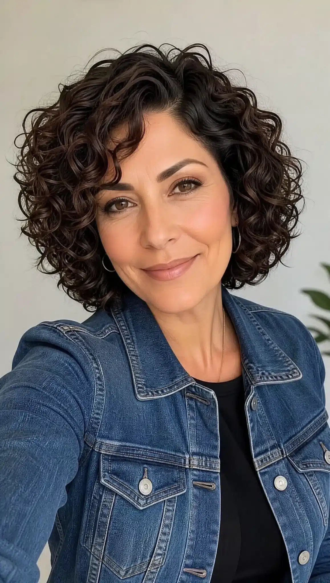 27 Must-See Trendy Hairstyles for Women Over 40 16 13. Curly Bob with Deep Chocolate Brown (Trendy Hairstyles For Women Over 40) - Trendy Hairstyles For Women Over 40