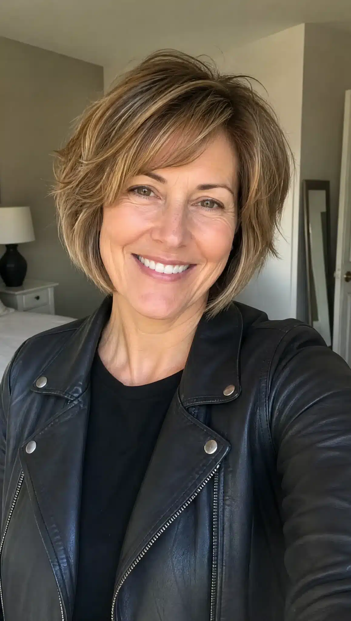 27 Must-See Trendy Hairstyles for Women Over 40 20 17. Wispy Bob with Dark Blonde Highlights (Trendy Hairstyles For Women Over 40) - Trendy Hairstyles For Women Over 40
