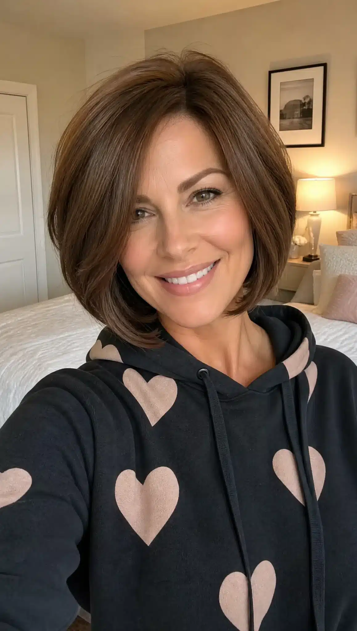 27 Must-See Trendy Hairstyles for Women Over 40 22 19. Rounded Bob with Warm Chestnut Brown (Trendy Hairstyles For Women Over 40) - Trendy Hairstyles For Women Over 40