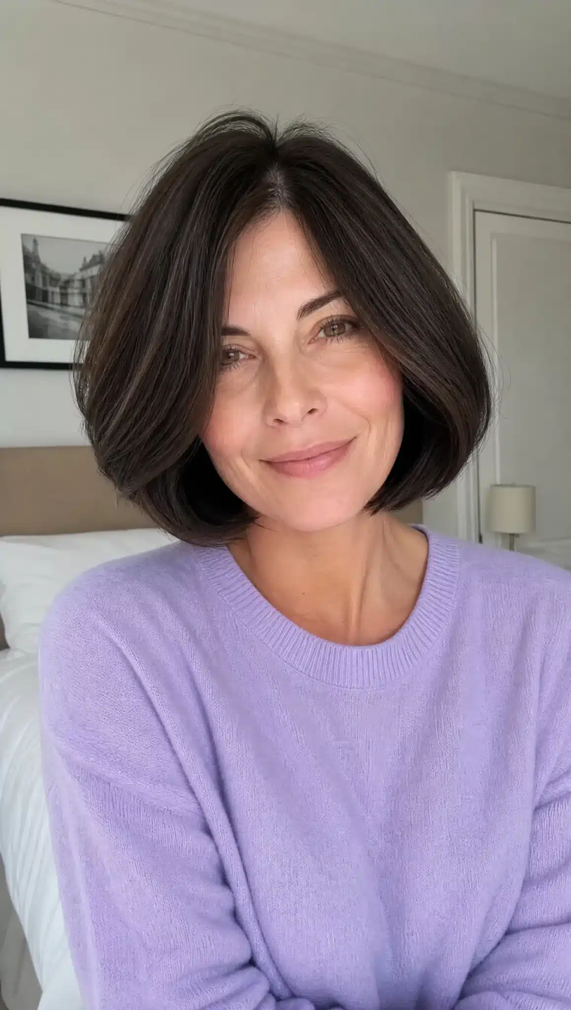 27 Must-See Trendy Hairstyles for Women Over 40 25 22. Italian Bob with Deep Brunette (Trendy Hairstyles For Women Over 40) - Trendy Hairstyles For Women Over 40