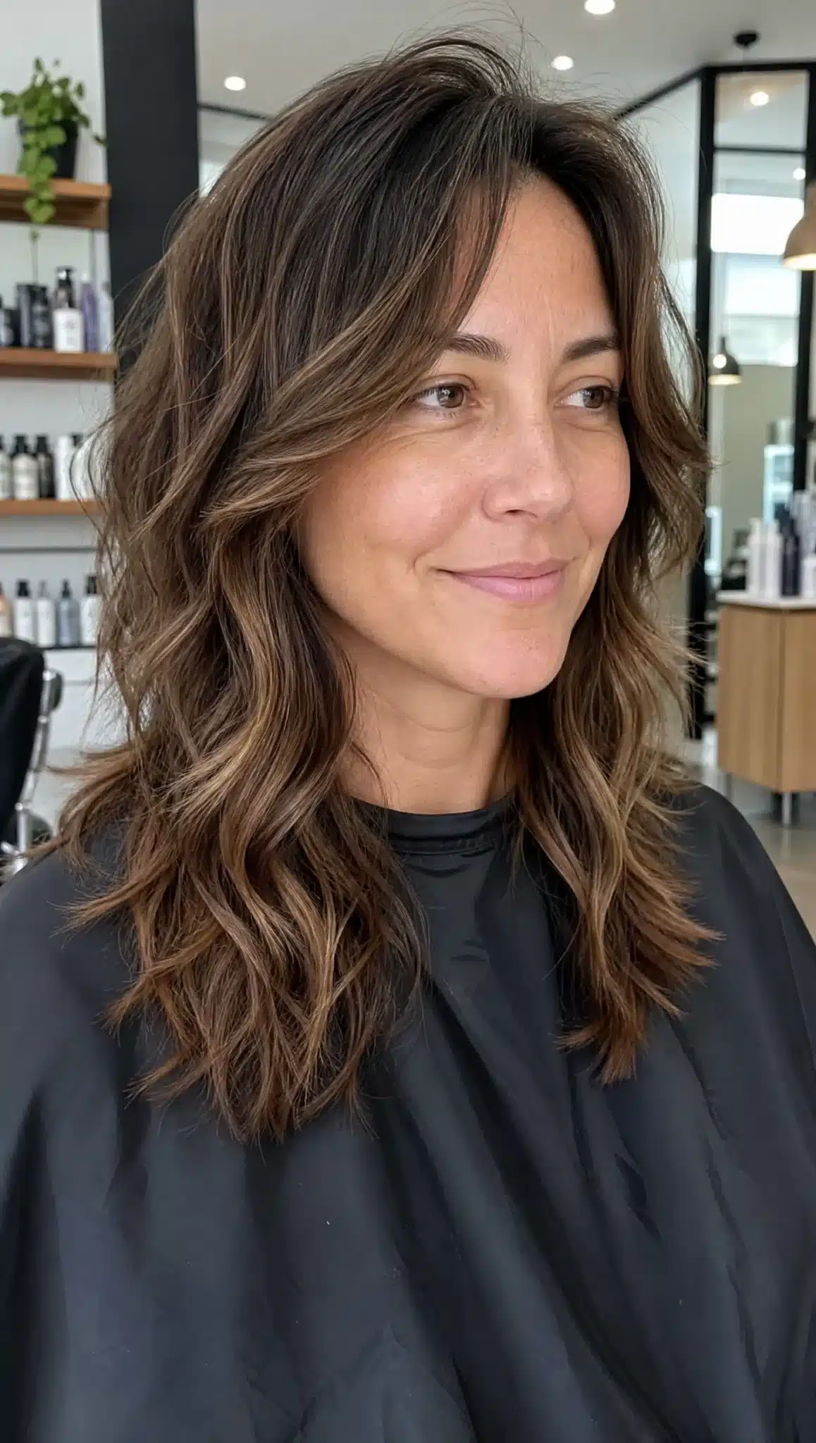 27 Must-See Trendy Hairstyles for Women Over 40 28 25. Soft Wolf Cut with Chestnut Balayage (Trendy Hairstyles For Women Over 40) - Trendy Hairstyles For Women Over 40