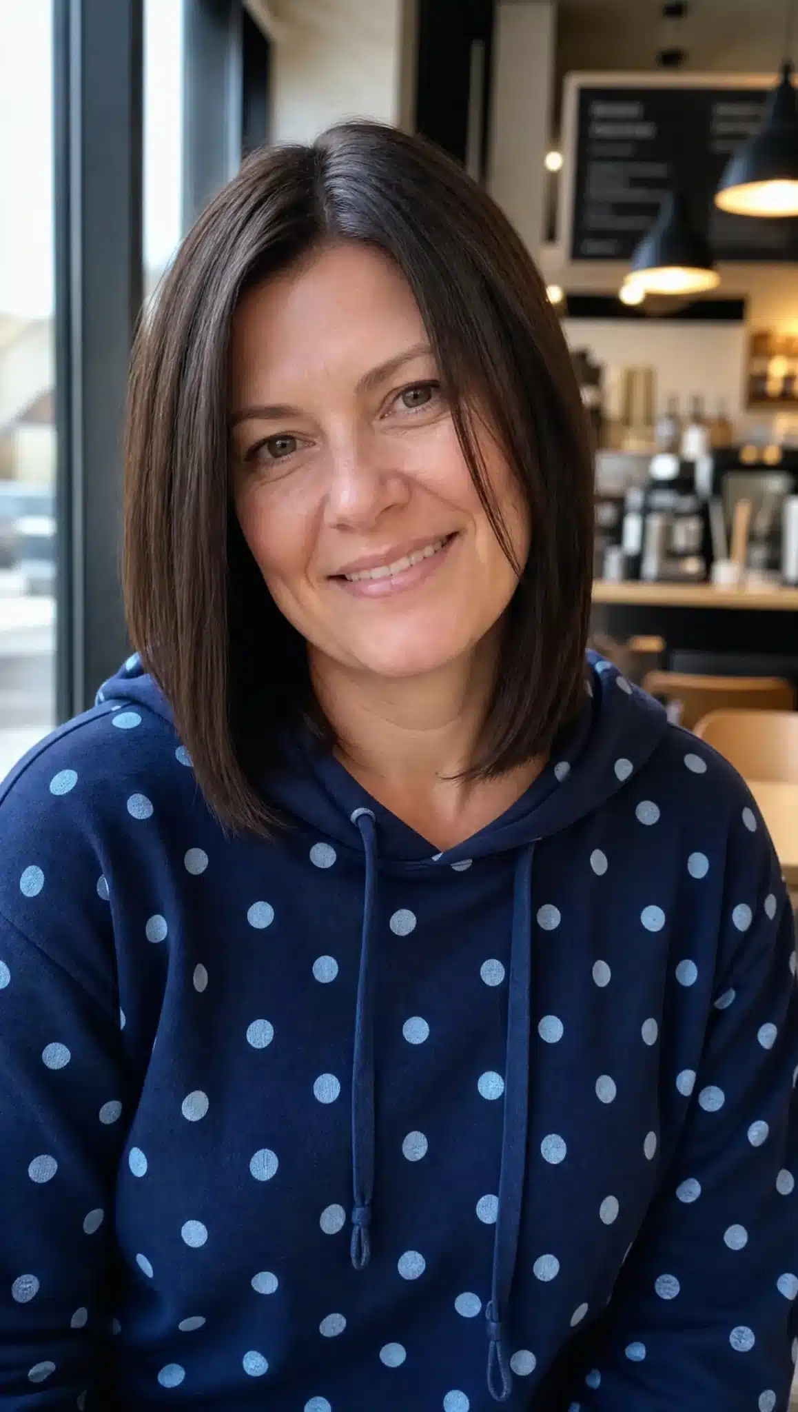 27 Must-See Trendy Hairstyles for Women Over 40 29 26. Sleek Shoulder-Length Cut with Espresso Brown (Trendy Hairstyles For Women Over 40) - Trendy Hairstyles For Women Over 40