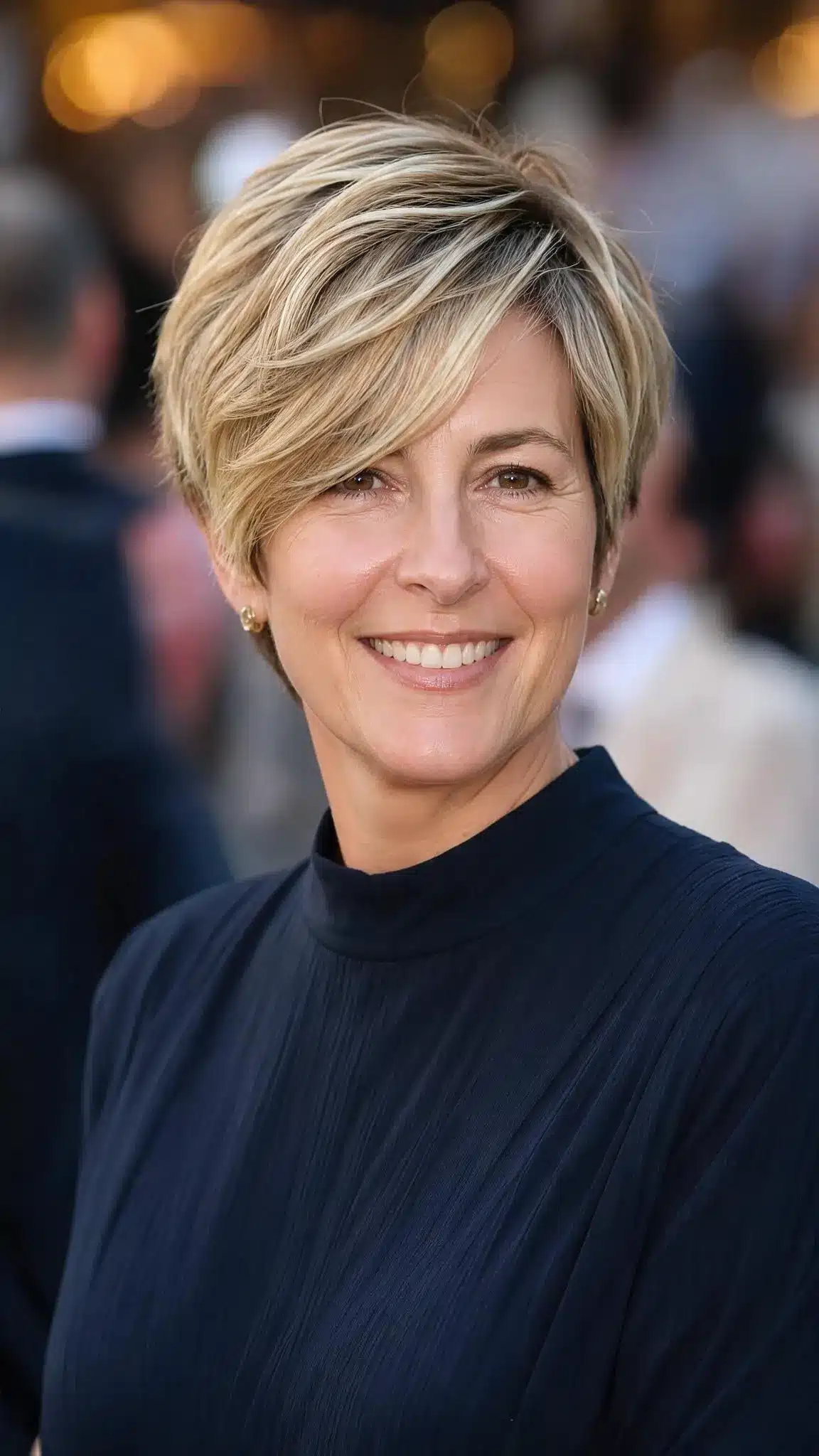 27 Must-See Trendy Hairstyles for Women Over 40 8 5. Long Pixie with Sandy Blonde Highlights (Trendy Hairstyles For Women Over 40) - Trendy Hairstyles For Women Over 40