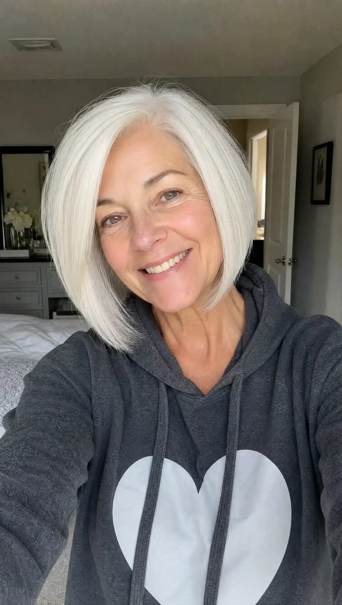 27 Stunning Angled Bob Hairstyles For Older Women 11 Graduated angled bob in natural white