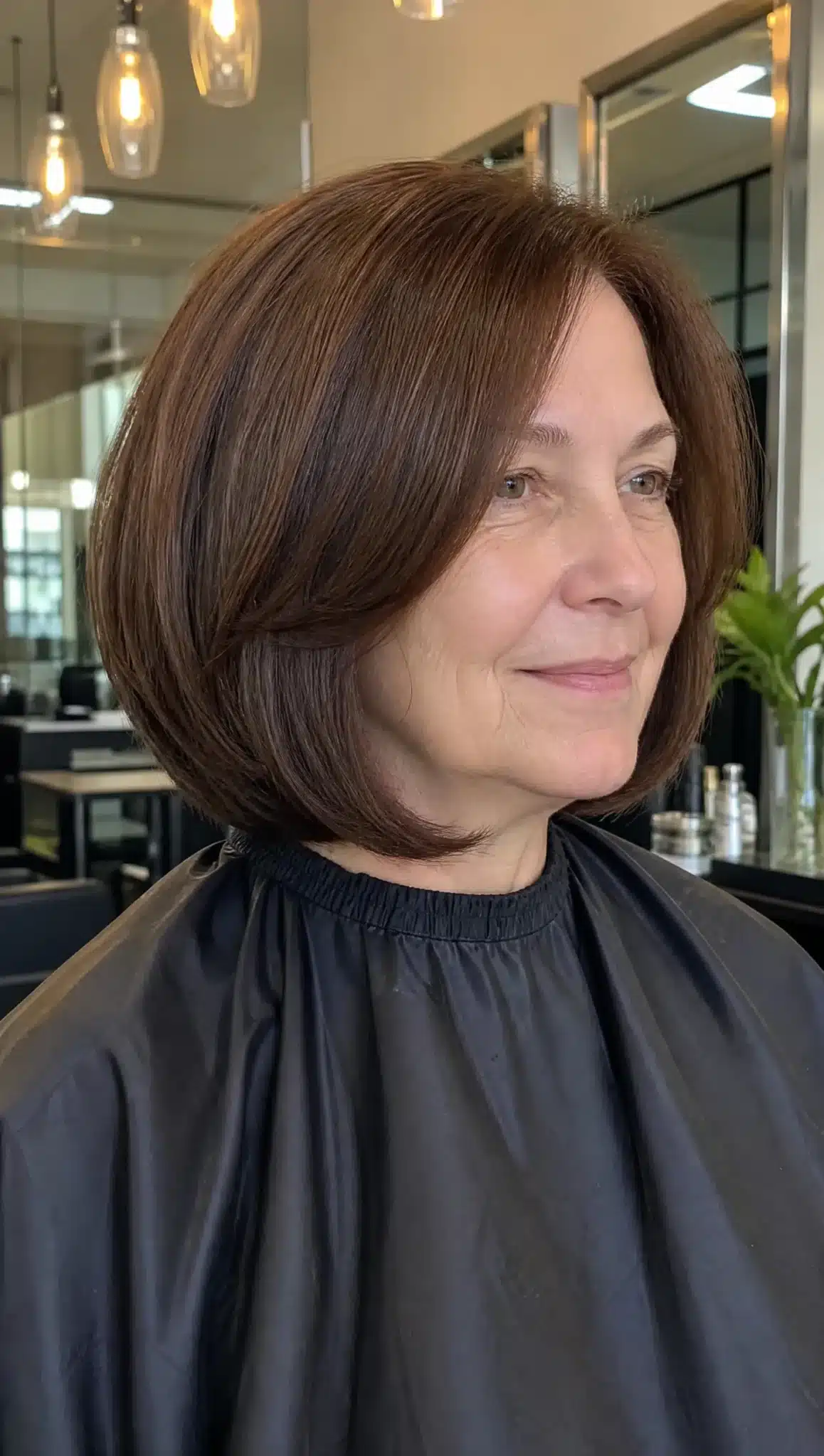 27 Stunning Angled Bob Hairstyles For Older Women 15 Rounded angled bob in soft chocolate brown