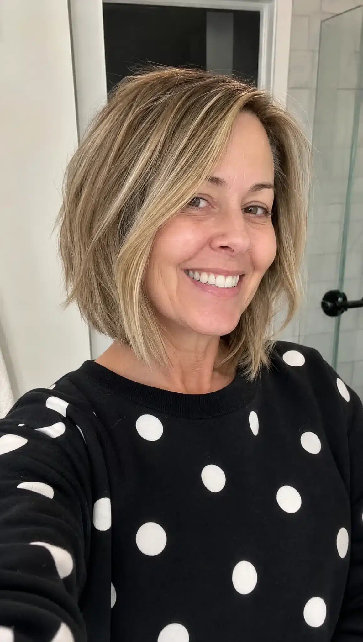 27 Stunning Angled Bob Hairstyles For Older Women 18 Tousled angled bob with dark blonde balayage