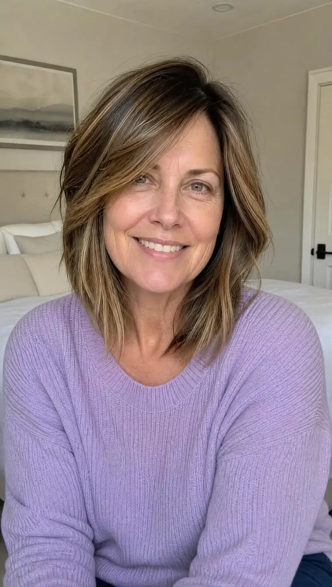 27 Stunning Angled Bob Hairstyles For Older Women 29 Layered angled lob with bronde highlights