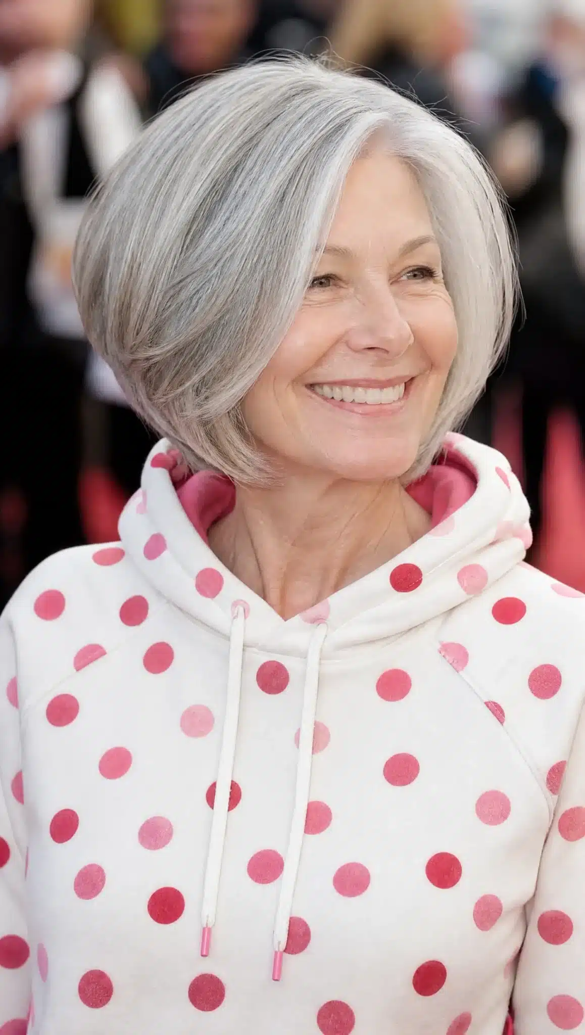 27 Stunning Angled Bob Hairstyles For Older Women 4 Softly stacked angled bob in silver gray from 27 Stunning Angled Bob Hairstyles For Older Women – Nailsdes