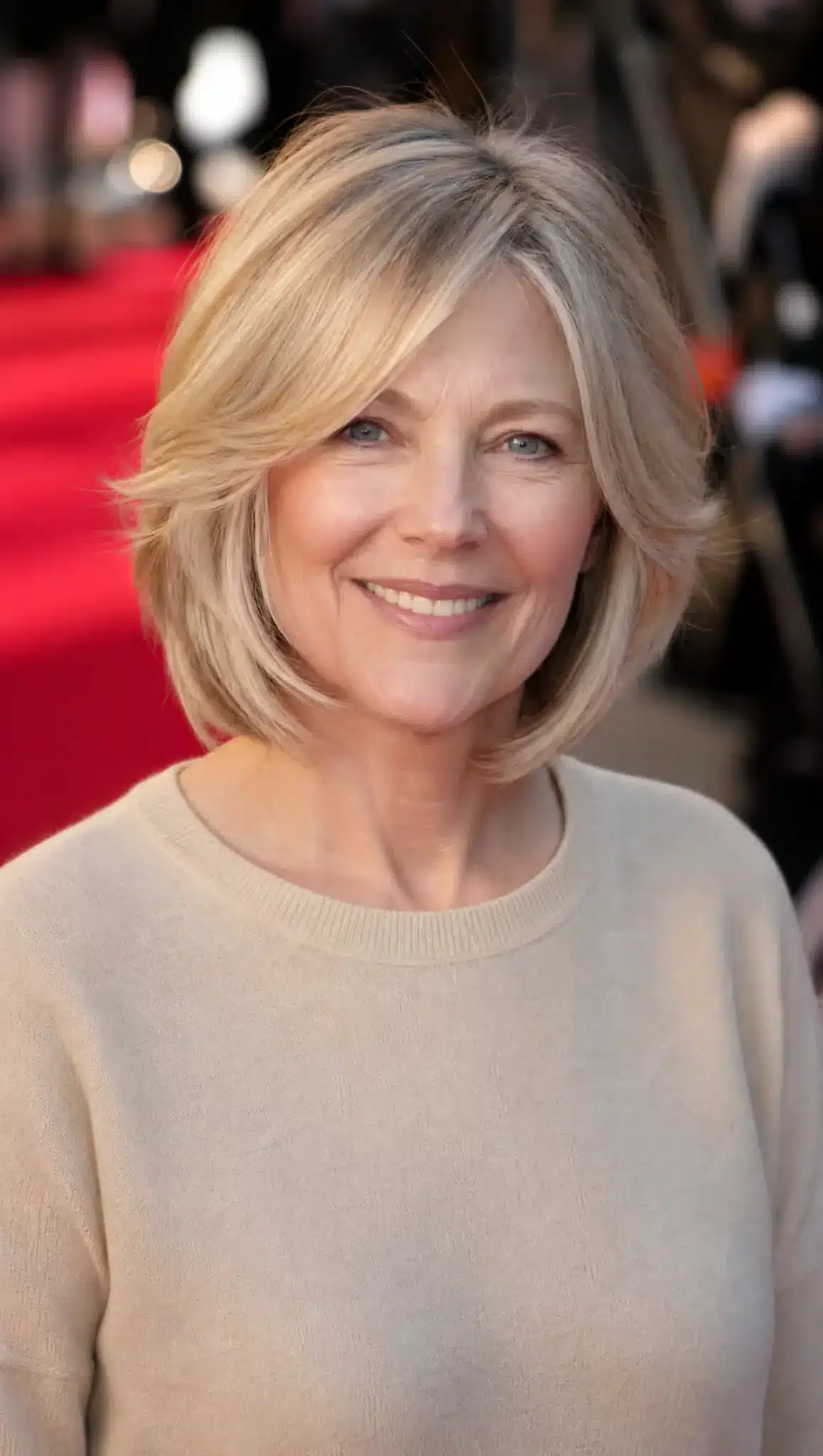 27 Stunning Angled Bob Hairstyles For Older Women 10 Feathered angled bob in champagne blonde