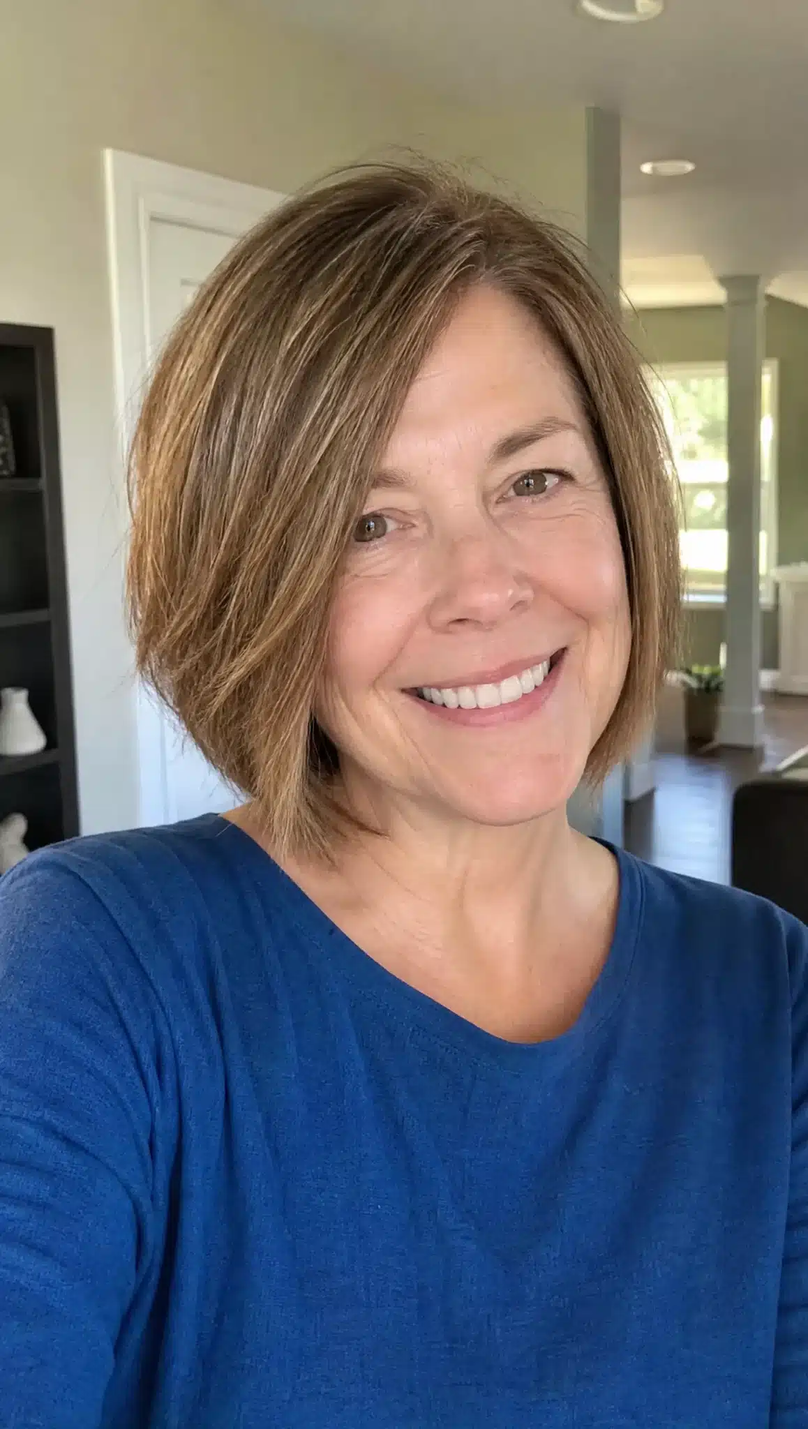 13. Wispy Angled Bob with Light Brown (Angled Bob Hairstyles For Women Over 50) - Angled Bob Hairstyles For Women Over 50