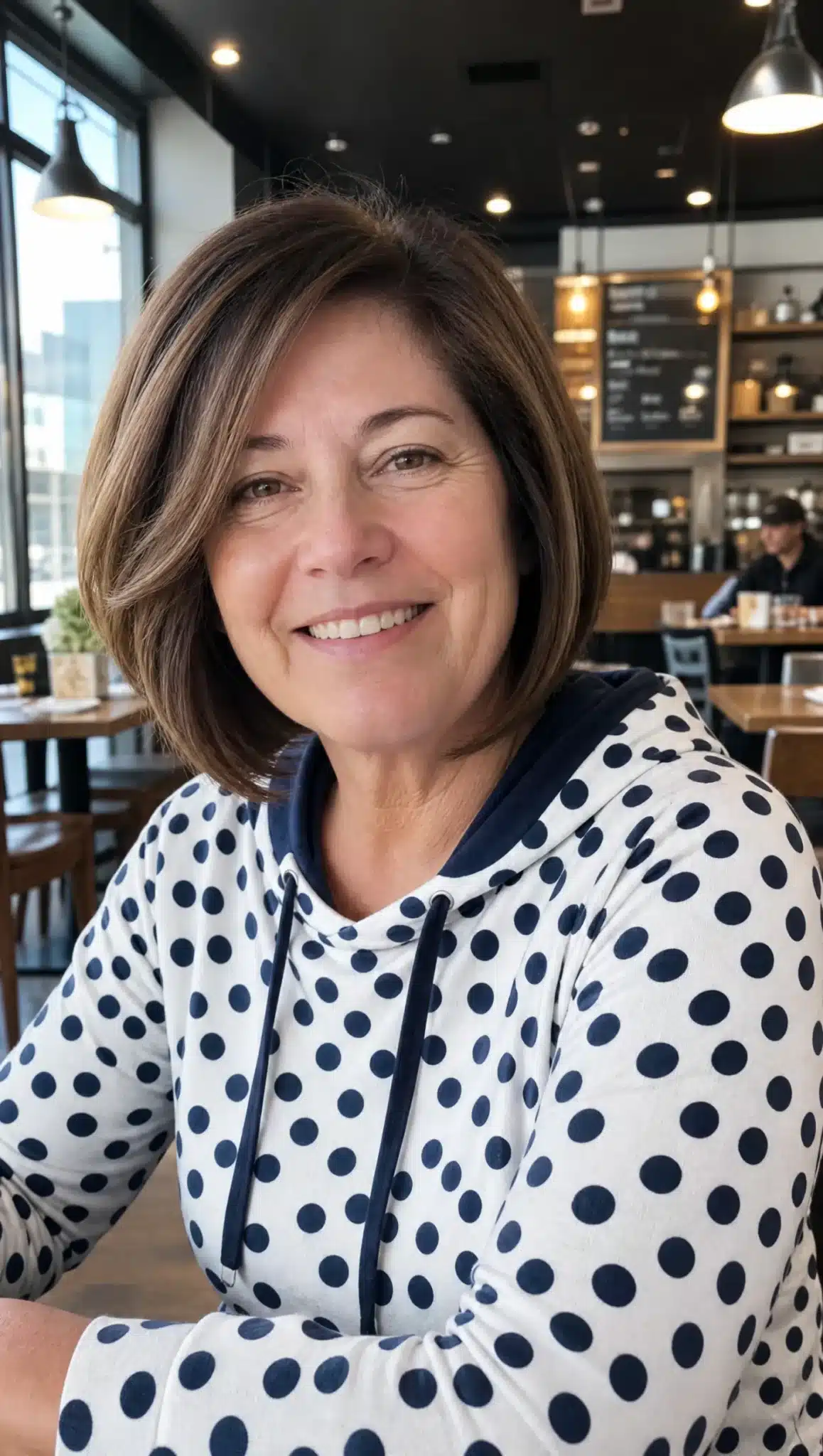 25. Curved Angled Bob with Medium Brunette (Angled Bob Hairstyles For Women Over 50) - Angled Bob Hairstyles For Women Over 50