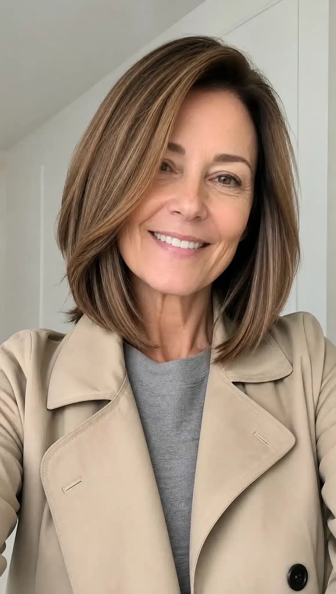 4. Long Angled Bob with Caramel Brown (Angled Bob Hairstyles For Women Over 50) - Angled Bob Hairstyles For Women Over 50