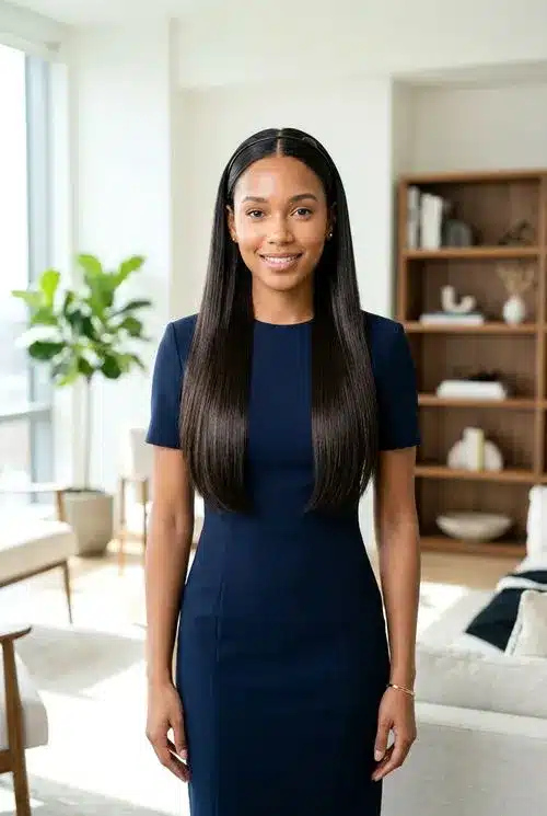 20 Beautiful Sweet 16 Hairstyles for an Unforgettable Night 7 Sleek Straight Hair with Center Part - 20 sweet 16 hairstyles