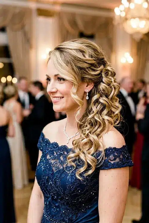 20 Beautiful Sweet 16 Hairstyles for an Unforgettable Night 9 Side Swept Updo with Curls - 20 sweet 16 hairstyles
