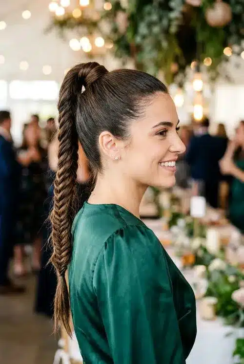 20 Beautiful Sweet 16 Hairstyles for an Unforgettable Night 11 Fishtail Braid Ponytail - 20 sweet 16 hairstyles