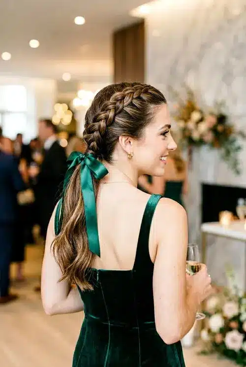 20 Beautiful Sweet 16 Hairstyles for an Unforgettable Night 13 Dutch Braid into Low Ponytail - 20 sweet 16 hairstyles