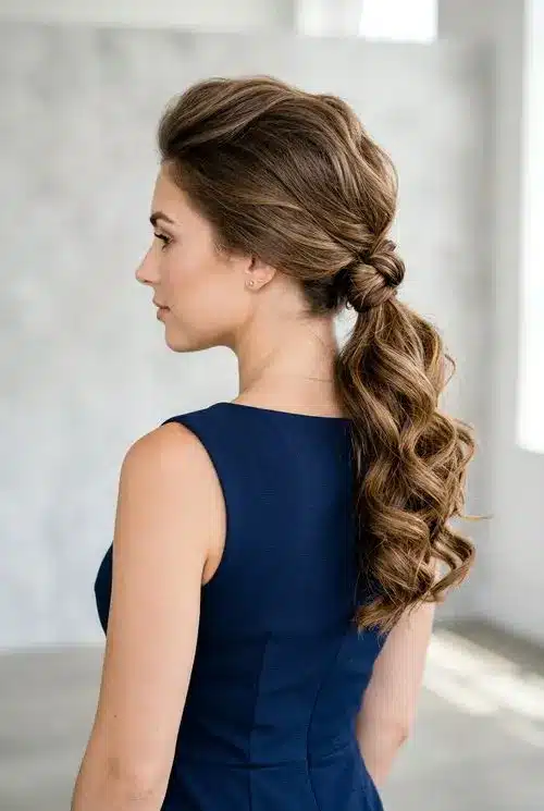 20 Beautiful Sweet 16 Hairstyles for an Unforgettable Night 17 Knotted Low Ponytail - 20 sweet 16 hairstyles