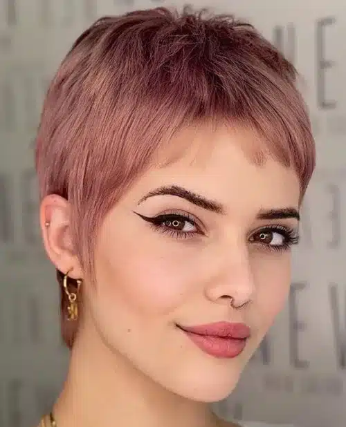 Romantic rosewood pixie cut